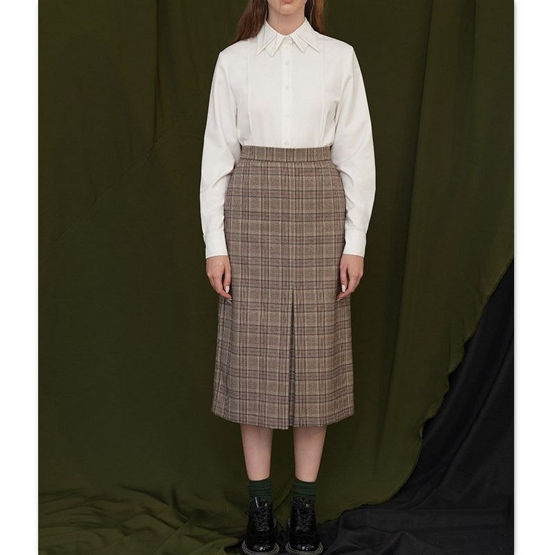 【２color】折り紙のような襟が素敵なシンプルシャツ