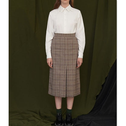 【２color】折り紙のような襟が素敵なシンプルシャツ