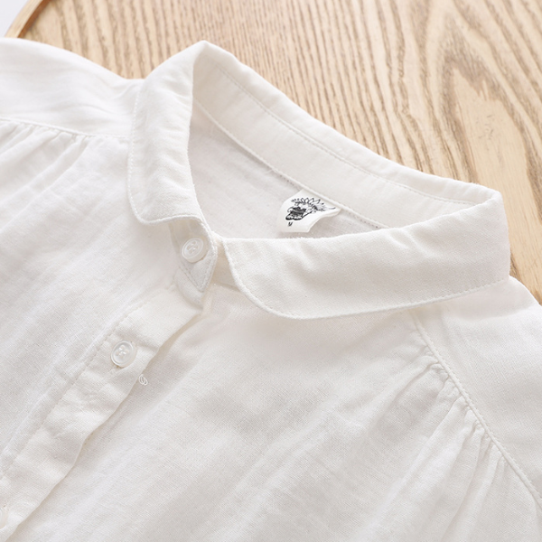 【４color】フォルムにこだわりシンプルコットンシャツ　AU-116