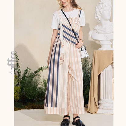 ストライプ切替オールインワン《Z01055》