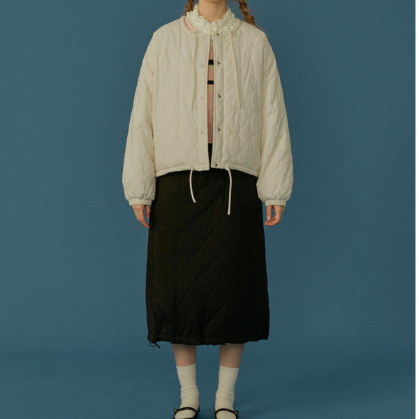 キルティングミモレ丈スカート Z00069