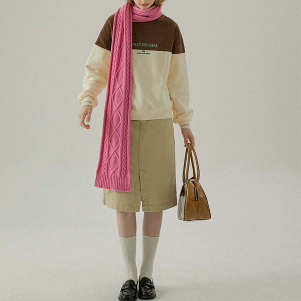 【2color】レター刺繍バイカラースウェット　Z00554