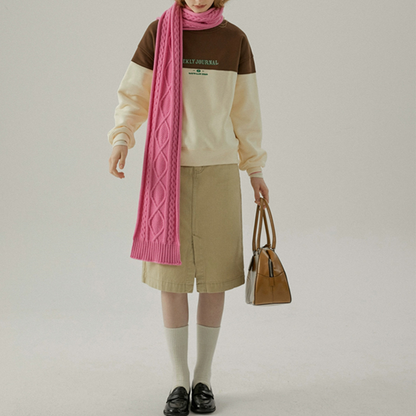 【2color】レター刺繍バイカラースウェット　Z00554