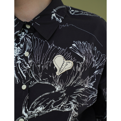 バイカラーアーティスティックシャツ w-027