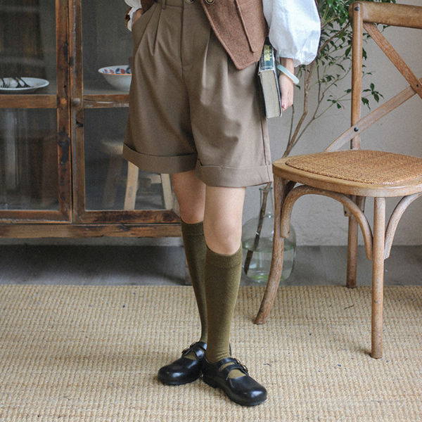 【2color】ラウンドトゥゴールドバックル付きローファー Z00147