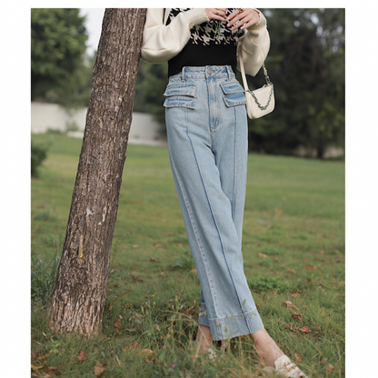 クロップドワイドデニム w-150