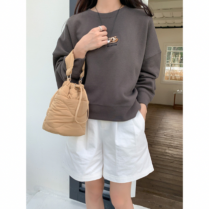 【4color】2wayストラップキルティングバケットバッグ X-443