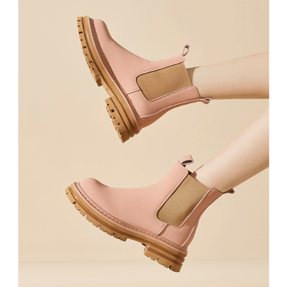 【3color】ラウンドトゥ厚底チェルシーブーツ X-521