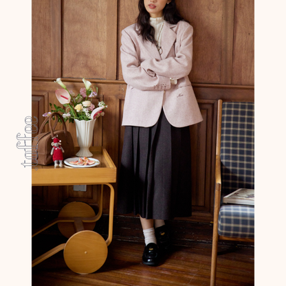 【2color】ハイウエストAラインロングスカート　Z00560