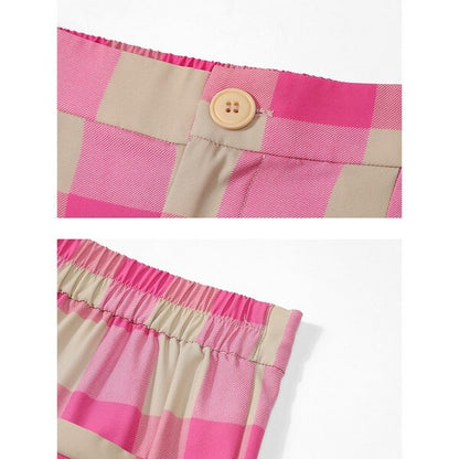 ブロックチェックワイドパンツ Z00379