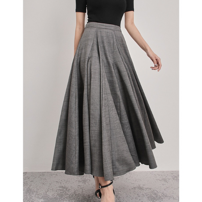 クラシックデザインフリルプリーツスカート　AU-027