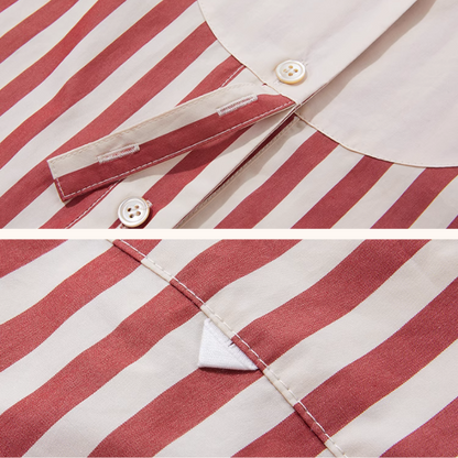 バンドカラーストライプロングシャツ《Z00897》