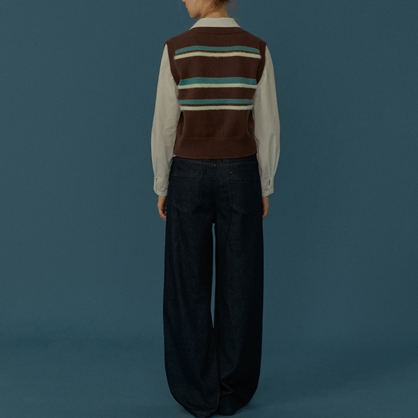 ストラップ付きハイウエストデニムパンツ　Z00555