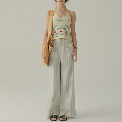 ストライプストレートパンツ Z00383