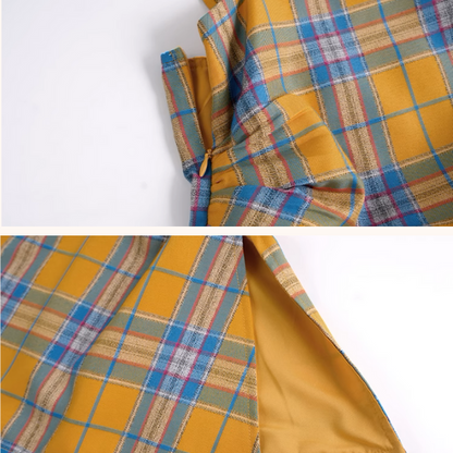 タータンチェックアシンメントリーヘムキャミソール《Z01013》