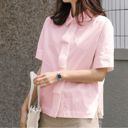 【4color】プリーツデザインシャツ X-033