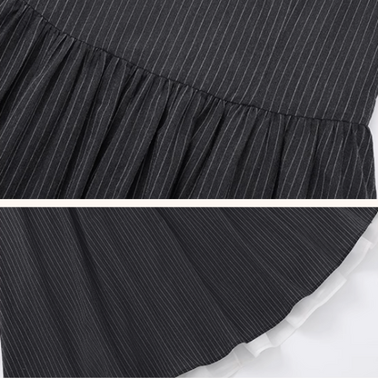 スクエアカラーストライプワンピース《Z01025》