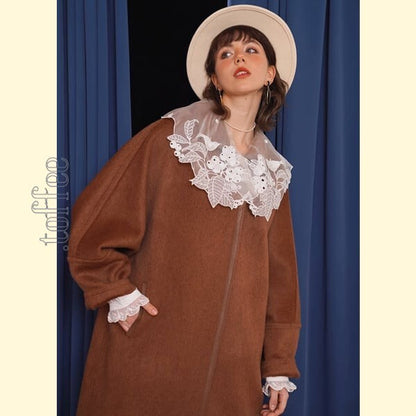 妖精の語る詩：芸術的刺繍レースのクラシカルブラウス 《C0203》