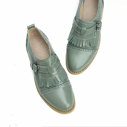 【５color】オックスフォードカジュアルフラットシューズ w-117