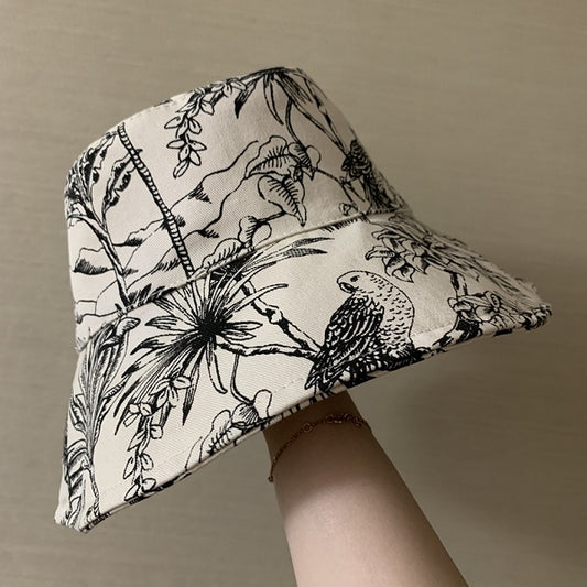 ボタニカル＆バードプリントバゲットハット　　su0051