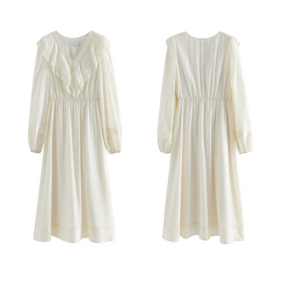 【２COLOR】フロントフリルVネックワンピース Z00093