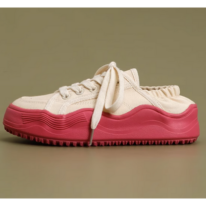 バイカラースリッポンキャンバスシューズ X-253