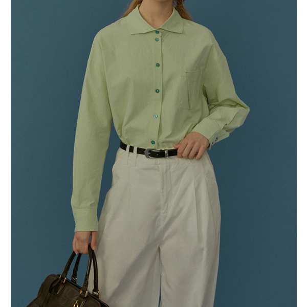 【2color】 コットン100%コントラストボタンシャツ Z00070