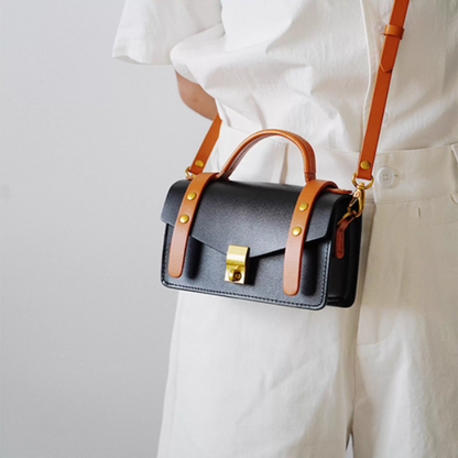 【5color】バイカラースクエアショルダーバッグ《Z00893》