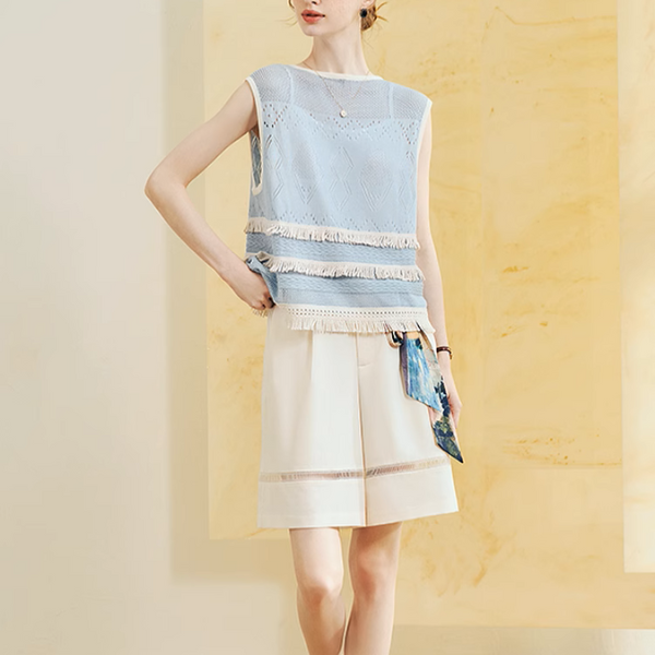 タッセル装飾ノースリーブトップ《Z00965》