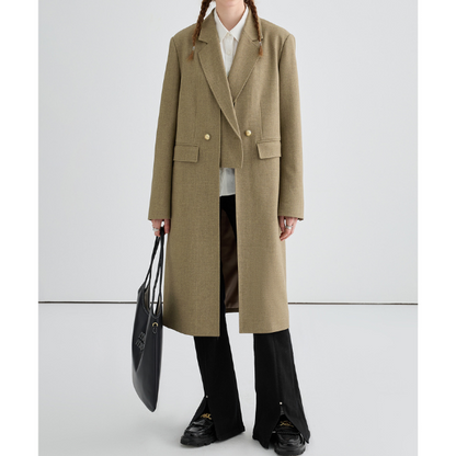 レイヤード風ロングスーツジャケット Z00028