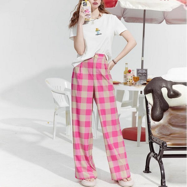 ブロックチェックワイドパンツ Z00379