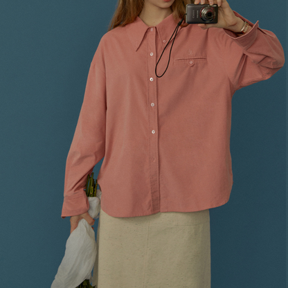 バックデザインローズピンクシャツ Z00067