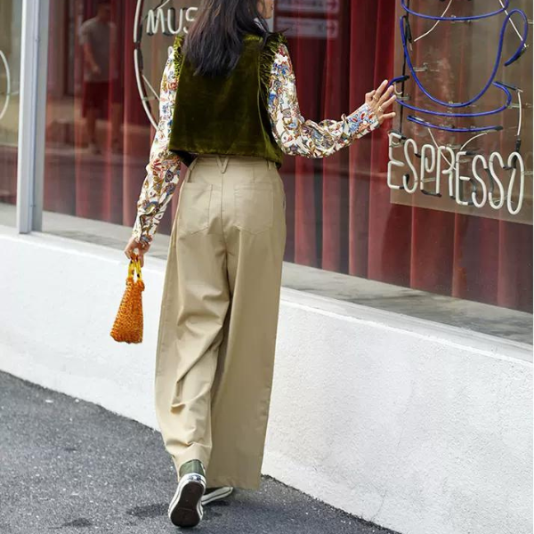 シンプルワイドパンツ w-049