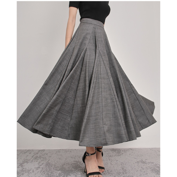 クラシックデザインフリルプリーツスカート　AU-027