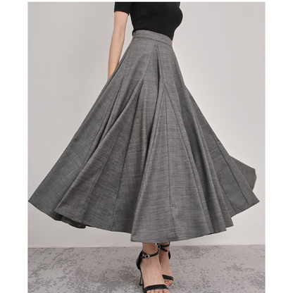 クラシックデザインフリルプリーツスカート　AU-027