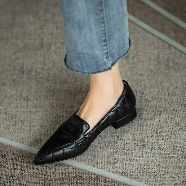 【２color】キルティングブリティッシュスタイルレザーシューズ　AU-122