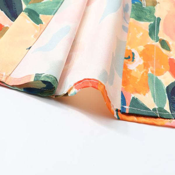 マルチカラー花柄プリントシャツ《Z00917》