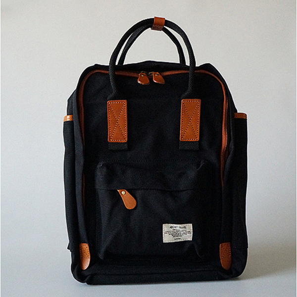 【2color】バイカラーレザーキャンバスバック　Z00389