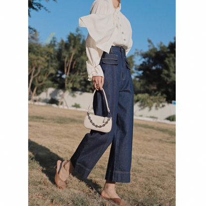 ダブルフラップワイドデニム w-151