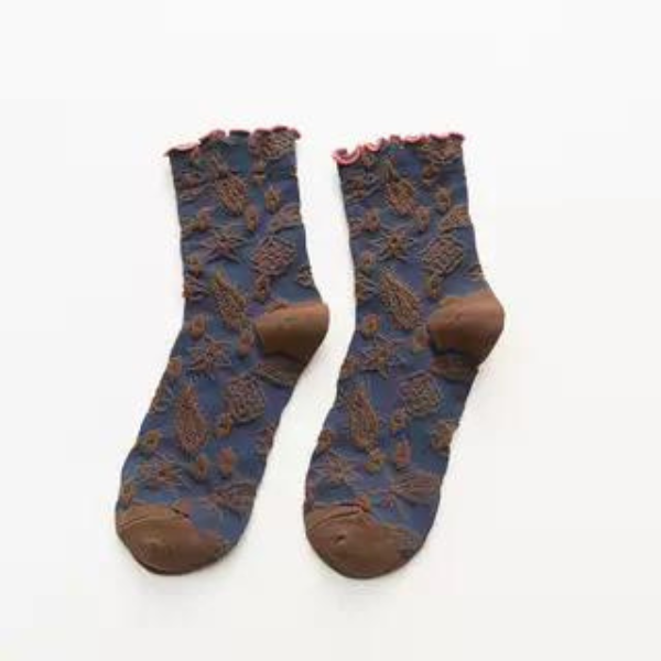 エンブロイダリーソックス6ｐ w-051