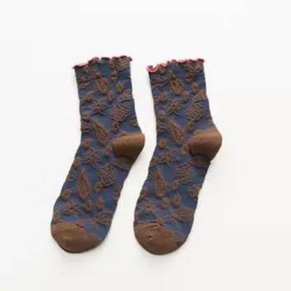 エンブロイダリーソックス6ｐ w-051