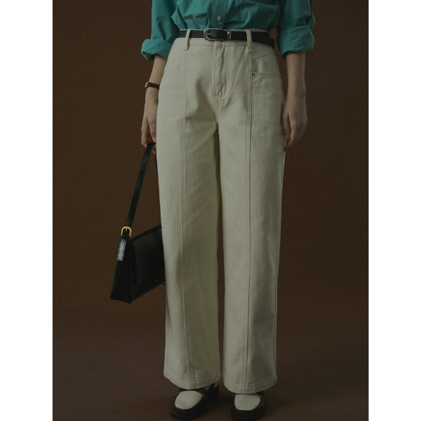 ハイウエストストレートデニムパンツ Z00043