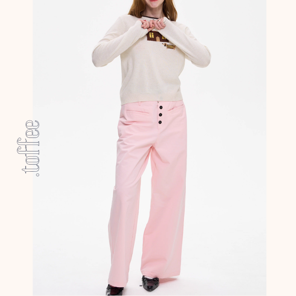 【2color】チェック柄ディテールワイドパンツ《Z01005》