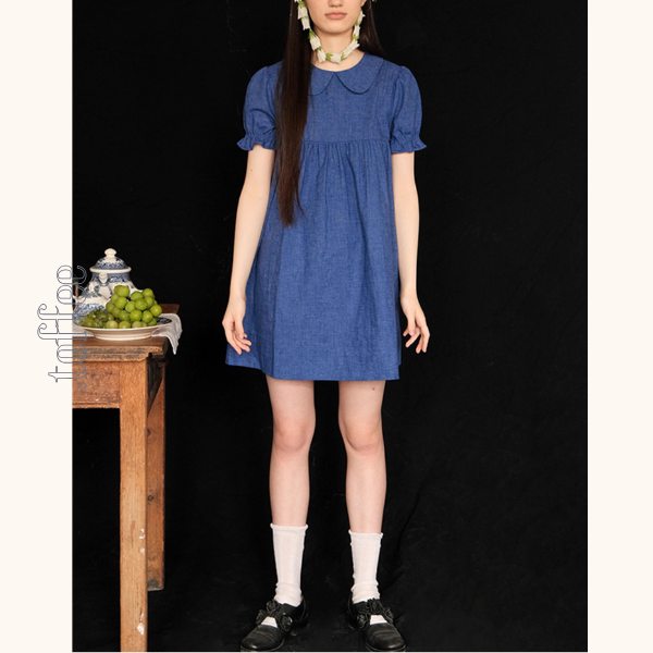 【2color】ドールカラーとプリーツの優美ワンピース《Z01049》