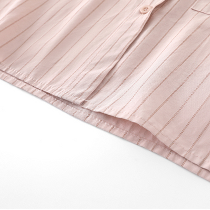 【3color】ピンストライプシャツ+キャミソールセットアップ X-223