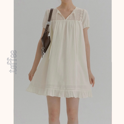 メッシュレースホワイトワンピース《Z01019》