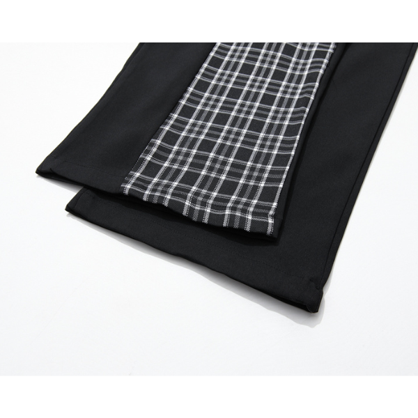 フェイクツーピースストレートパンツ w-004