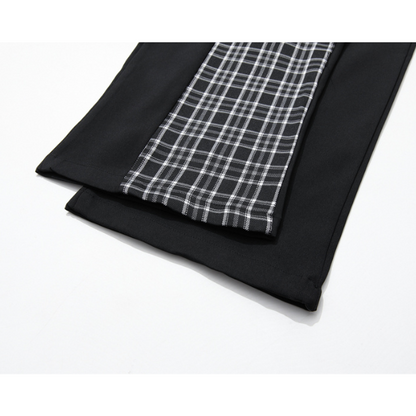 フェイクツーピースストレートパンツ w-004