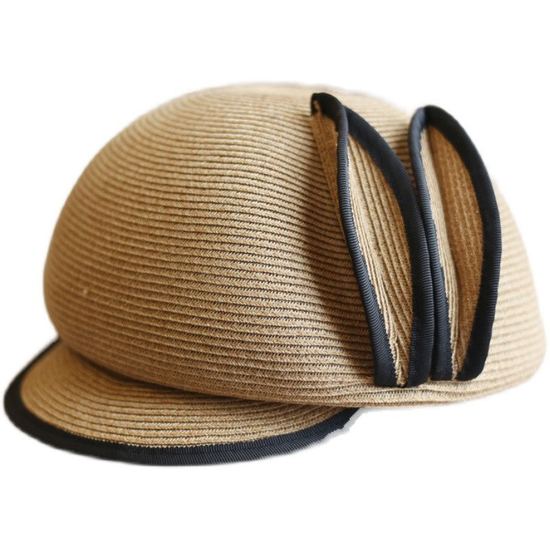 【３color】ワンポイントがついた可愛い麦わら帽　sp0076