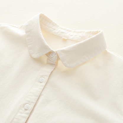 【6color】純綿ポロカラーロングスリーブシャツ　《Z00728》